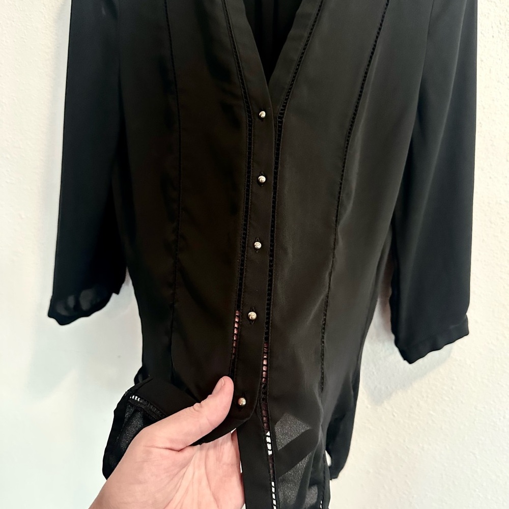 H&M Black Button-Up Blouse